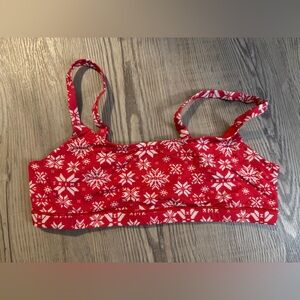 SKIMS Red Snowflake top bra